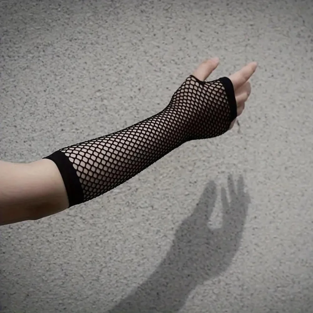 All-season‎ Trendy Fingerless Fishnet Lace Gloves One Size
